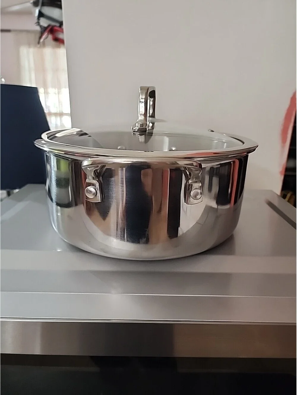 David Burke Geo Clad Series 5-qt Try-Ply Dutch Oven With Lid New Stainless Steel